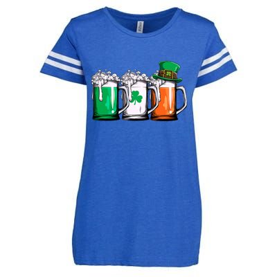 Irish Beer Ireland Flag St Patricks Day Men Women Leprechaun Enza Ladies Jersey Football T-Shirt