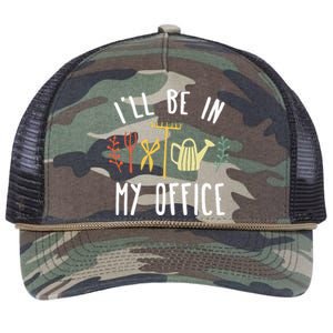 Ill Be In My Office Garden Funny Gardening Retro Rope Trucker Hat Cap