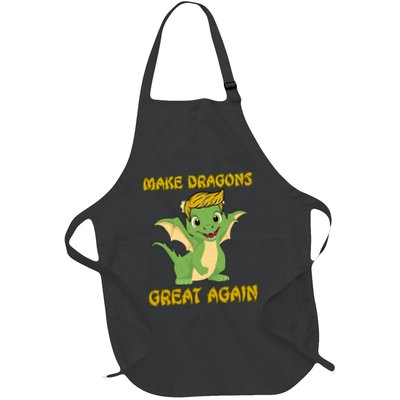 I Believe In Dragons Make Dragons Great Again Donald Trump Full-Length Apron With Pockets