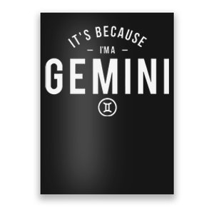 It's Because I'm A Gemini - Astrology Zodiac Sign Birthday Poster