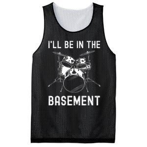 ILl Be In The Basement Drummer Drums Drum Set Mesh Reversible Basketball Jersey Tank