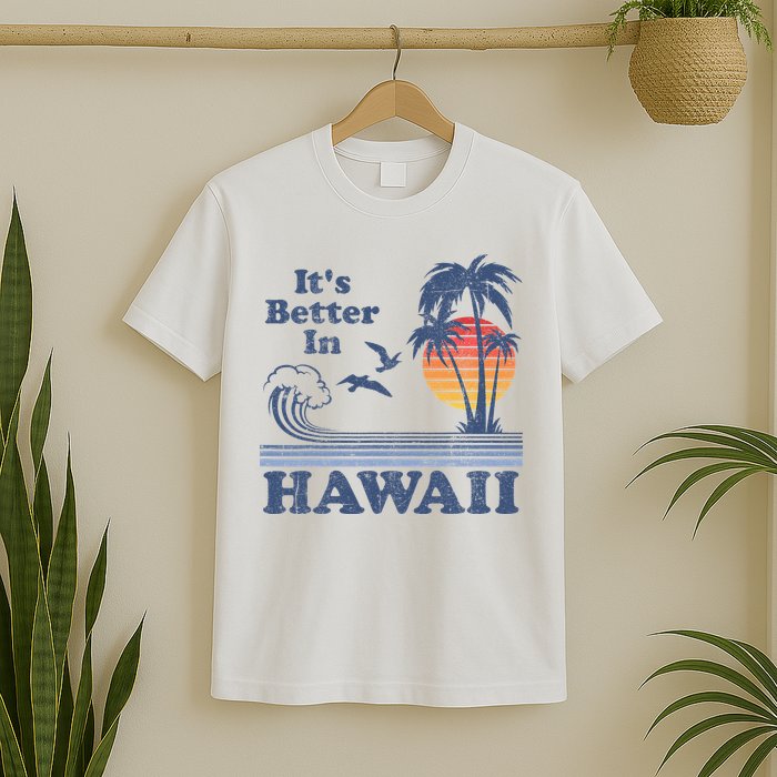 It's Better In Hawaii Beach Vacation Retro Vintage 80's 70's T-Shirt