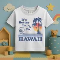 It's Better In Hawaii Beach Vacation Retro Vintage 80's 70's Toddler T-Shirt