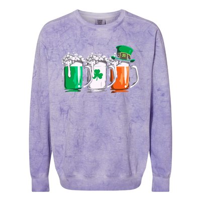 Irish Beer Ireland Flag St Patricks Day Leprechaun Colorblast Crewneck Sweatshirt