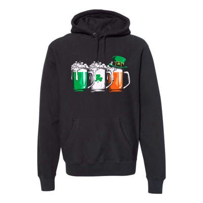 Irish Beer Ireland Flag St Patricks Day Leprechaun Premium Hoodie