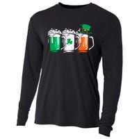 Irish Beer Ireland Flag St Patricks Day Leprechaun Cooling Performance Long Sleeve Crew