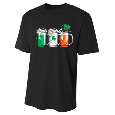 Irish Beer Ireland Flag St Patricks Day Leprechaun Performance Sprint T-Shirt