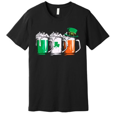 Irish Beer Ireland Flag St Patricks Day Leprechaun Premium T-Shirt