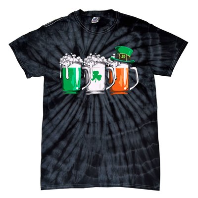 Irish Beer Ireland Flag St Patricks Day Leprechaun Tie-Dye T-Shirt