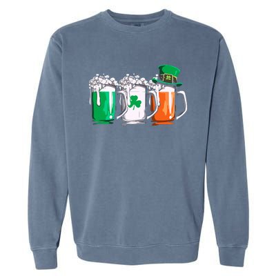 Irish Beer Ireland Flag St Patricks Day Leprechaun Garment-Dyed Sweatshirt