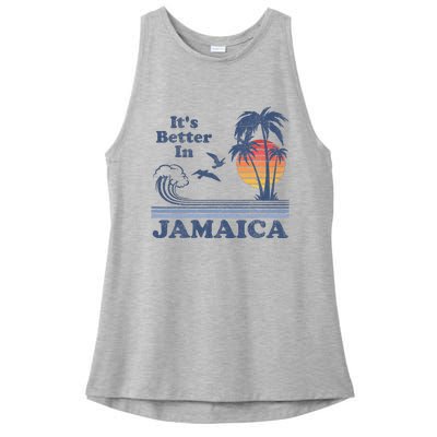 It's Better In Jamaica Jamaican Beach Retro Vintage 80's 70s Ladies PosiCharge Tri-Blend Wicking Tank