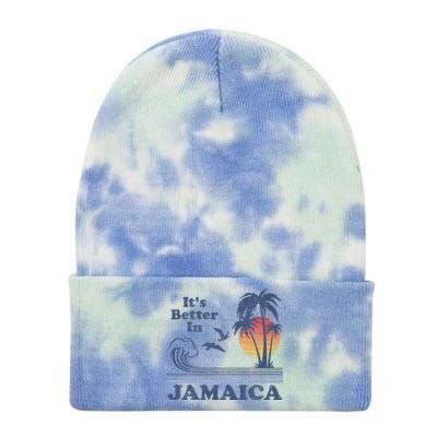 It's Better In Jamaica Jamaican Beach Retro Vintage 80's 70s Tie Dye 12in Knit Beanie