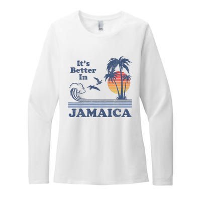 It's Better In Jamaica Jamaican Beach Retro Vintage 80's 70s Womens CVC Long Sleeve Shirt