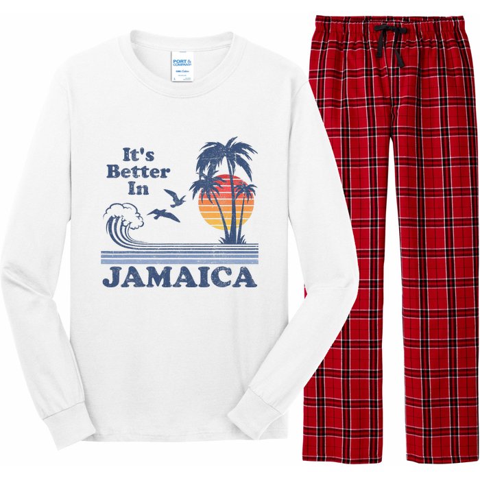 It's Better In Jamaica Jamaican Beach Retro Vintage 80's 70s Long Sleeve Pajama Set