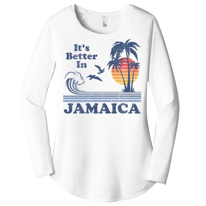 It's Better In Jamaica Jamaican Beach Retro Vintage 80's 70s Women's Perfect Tri Tunic Long Sleeve Shirt