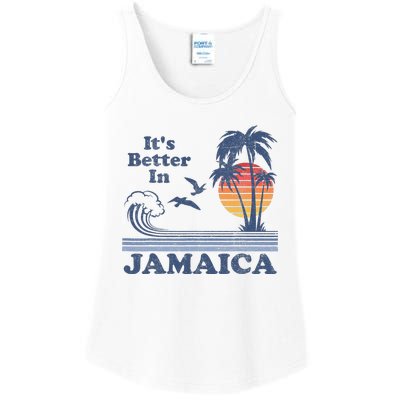 It's Better In Jamaica Jamaican Beach Retro Vintage 80's 70s Ladies Essential Tank