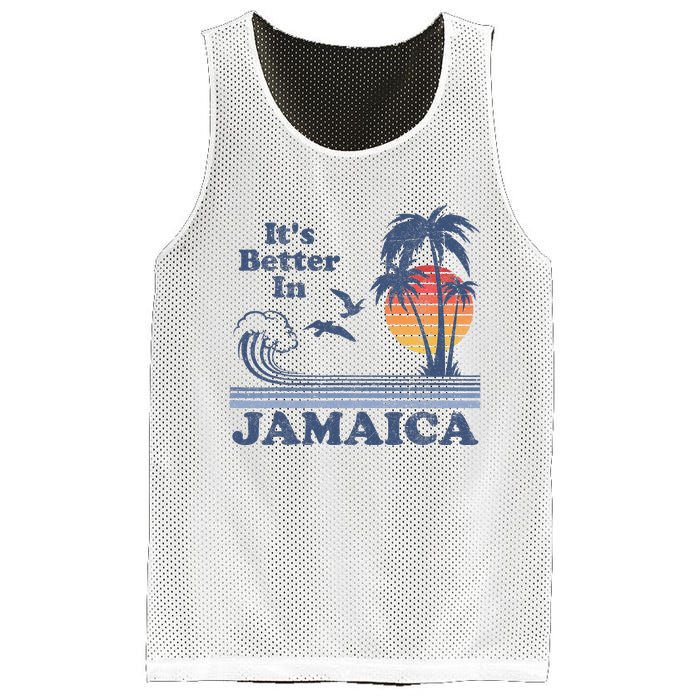 It's Better In Jamaica Jamaican Beach Retro Vintage 80's 70s Mesh Reversible Basketball Jersey Tank