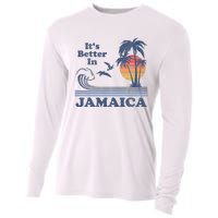 It's Better In Jamaica Jamaican Beach Retro Vintage 80's 70s Cooling Performance Long Sleeve Crew