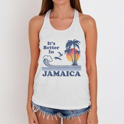 It's Better In Jamaica Jamaican Beach Retro Vintage 80's 70s Women's Knotted Racerback Tank