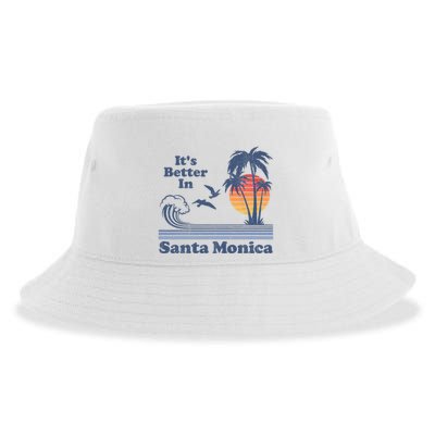 Its Better In Santa Monica California Retro Vintage 80s 70s Sustainable Bucket Hat