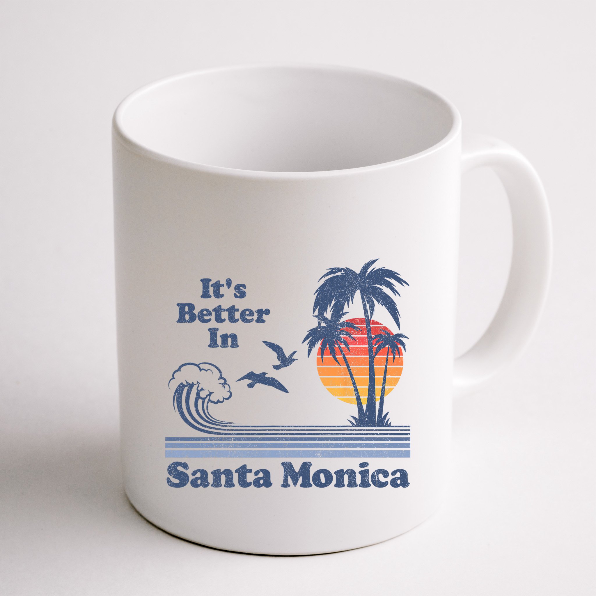 Its Better In Santa Monica California Retro Vintage 80s 70s Mug