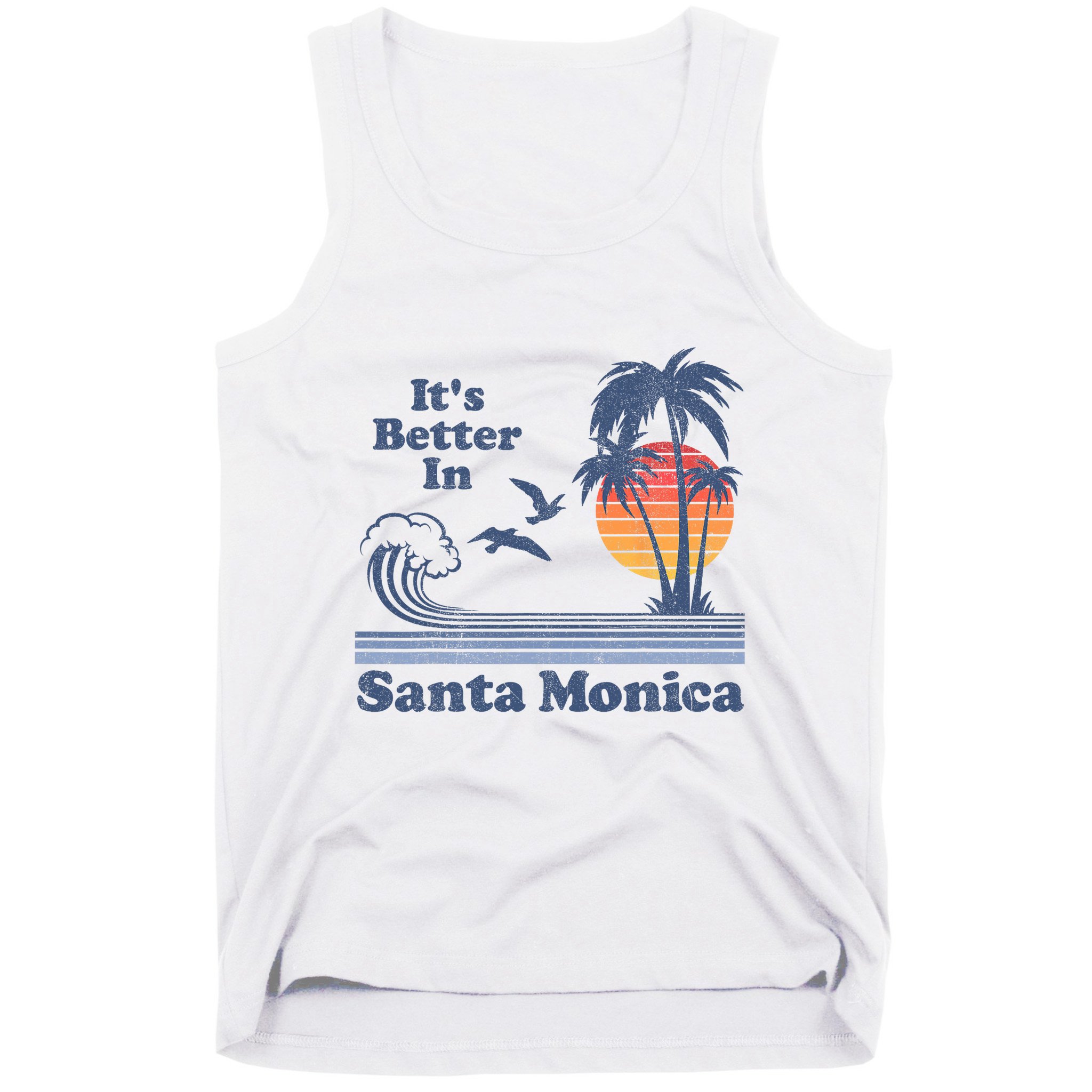 Its Better In Santa Monica California Retro Vintage 80s 70s Tank Top