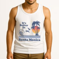 Its Better In Santa Monica California Retro Vintage 80s 70s Tank Top