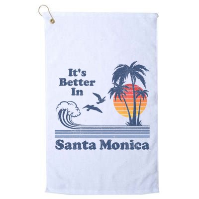 Its Better In Santa Monica California Retro Vintage 80s 70s Golf Towel