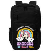 I Believe In Holding Grudges Ill Heal In Hell Rainbow Impact Tech Backpack