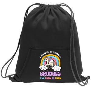 I Believe In Holding Grudges Ill Heal In Hell Rainbow Sweatshirt Cinch Pack Bag