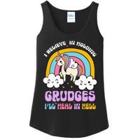 I Believe In Holding Grudges Ill Heal In Hell Rainbow Ladies Essential Tank