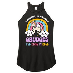 I Believe In Holding Grudges Ill Heal In Hell Rainbow Women's Perfect Tri Rocker Tank