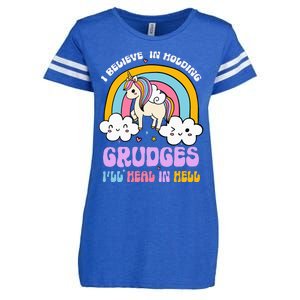 I Believe In Holding Grudges Ill Heal In Hell Rainbow Enza Ladies Jersey Football T-Shirt