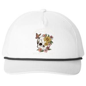 I Believe In Holding Grudges ILl Heal In Hell Floral Skull Snapback Five-Panel Rope Hat