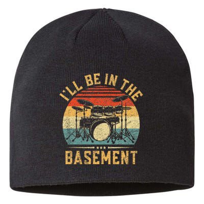 ILl Be In The Basement Drumming Funny Drummer Sustainable Beanie