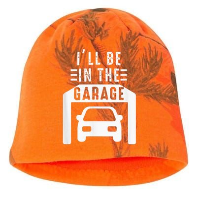 I'll Be in The Garage Mechanic Dad Joke Handyman Grandpa Fun Kati - Camo Knit Beanie