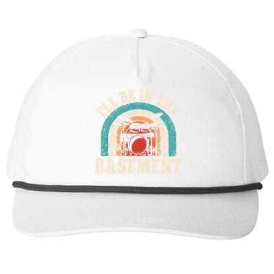 I'll Be In The Basement Drummer Funny Drumming Lover Drum Snapback Five-Panel Rope Hat