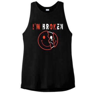 I'm Broken I'm OK - Mourning Keepsake Disease - I'm Broken Ladies PosiCharge Tri-Blend Wicking Tank