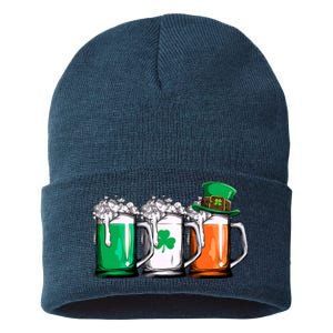 Irish Beer Ireland Flag St Patricks Day Sustainable Knit Beanie