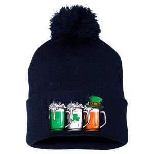 Irish Beer Ireland Flag St Patricks Day Pom Pom 12in Knit Beanie