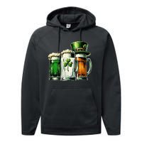 Irish Beer Ireland Flag St Patricks Day Performance Fleece Hoodie