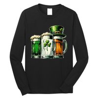 Irish Beer Ireland Flag St Patricks Day Long Sleeve Shirt