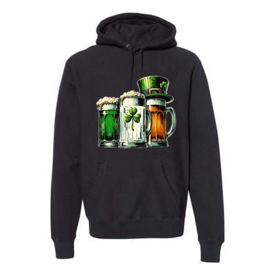 Irish Beer Ireland Flag St Patricks Day Premium Hoodie