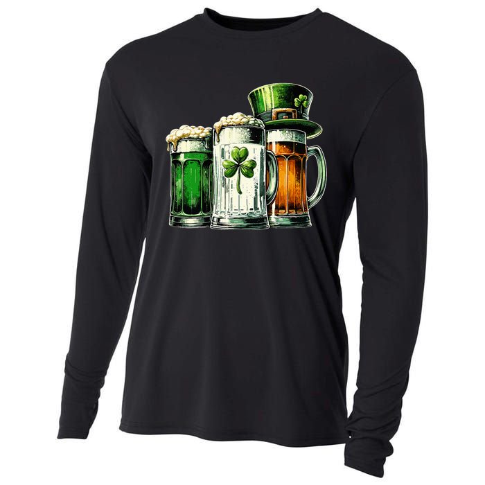 Irish Beer Ireland Flag St Patricks Day Cooling Performance Long Sleeve Crew