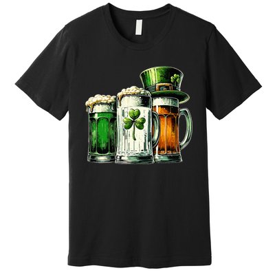 Irish Beer Ireland Flag St Patricks Day Premium T-Shirt