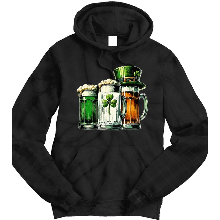 Irish Beer Ireland Flag St Patricks Day Tie Dye Hoodie