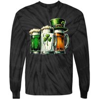 Irish Beer Ireland Flag St Patricks Day Tie-Dye Long Sleeve Shirt