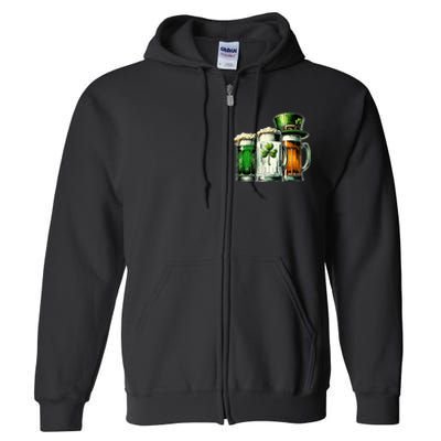 Irish Beer Ireland Flag St Patricks Day Full Zip Hoodie