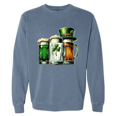 Irish Beer Ireland Flag St Patricks Day Garment-Dyed Sweatshirt