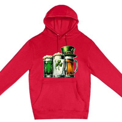 Irish Beer Ireland Flag St Patricks Day Premium Pullover Hoodie